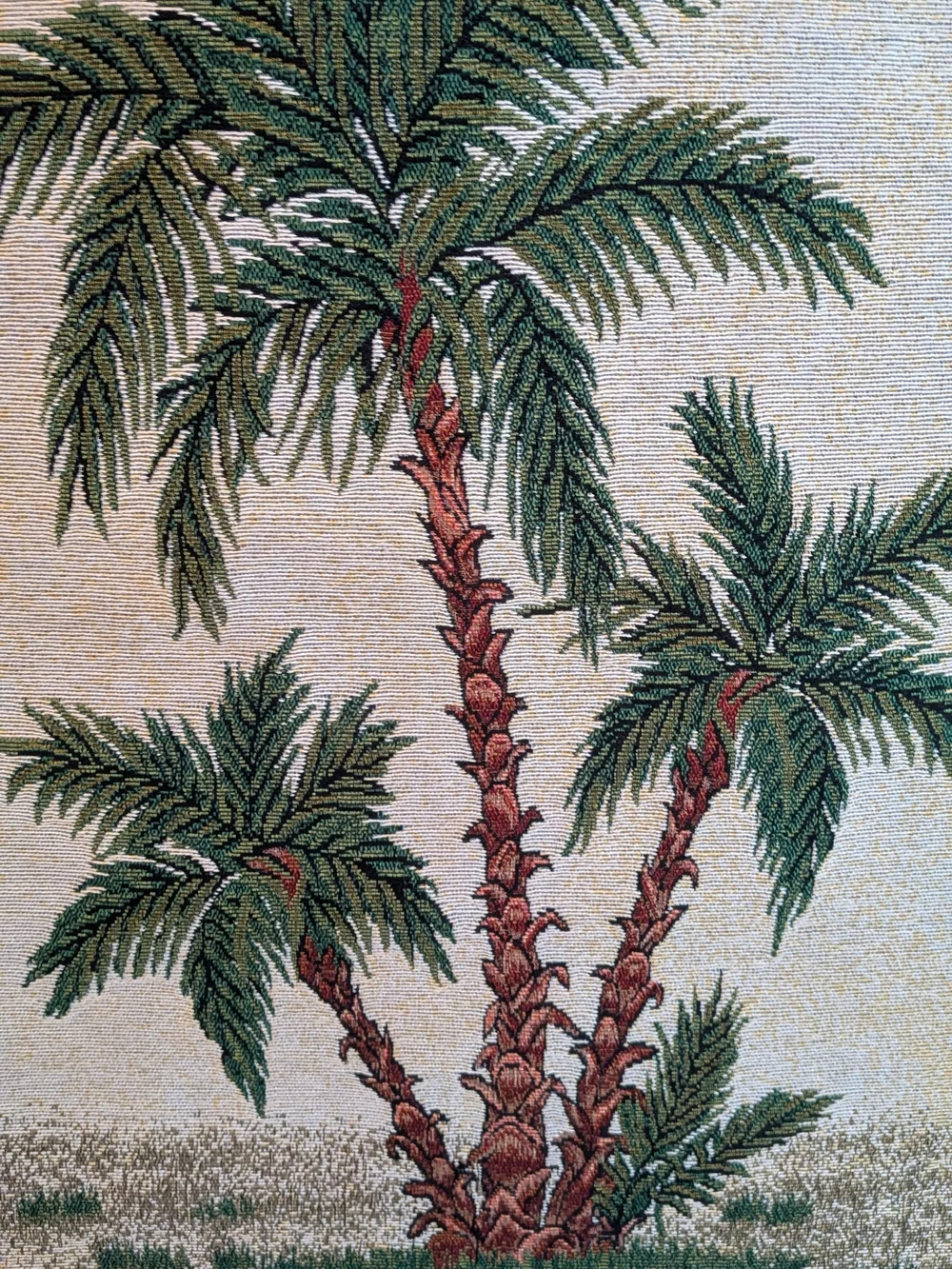 The Bombay Company Palm Trees Wall Tapestry w/ Tassels H35